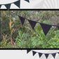 Solid Black Canvas flag buntings