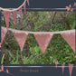Bunting | Rose Gold Tossed Sequins Bunting, Chic Bling Banner, Elegant Decor Flags