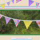 Guirlande | Guirlande de fanions en tissu "Douces gâteries pastel" - Décoration de fanions pour fête à thème bonbons et desserts
