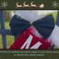 Bunting | Merry Christmas Banner - Red Sequin Fabric with White Faux Fur Trim, Santa-Inspired Holiday Decor, Festive Party Decoration with Black Bow
