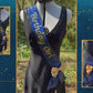 Écharpe | Écharpe à sequins personnalisable bleu roi et or - Fête d'anniversaire, écharpe scintillante pour occasion spéciale