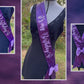 Écharpe | Écharpe de célébration personnalisée en sequins violets royaux avec nœud lavande