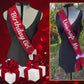 Sash | Personalizable Red Sequin Fabric Sash- Valentines - Custom Birthday Party Sash
