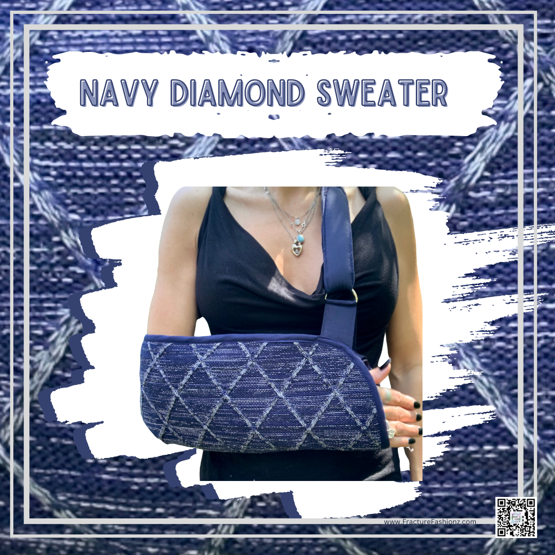 Arm Sling | Navy Diamond Sweater Fashion Arm Sling