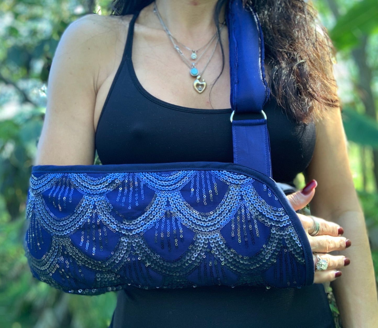 Arm Sling | Navy Scalloped Arm Sling