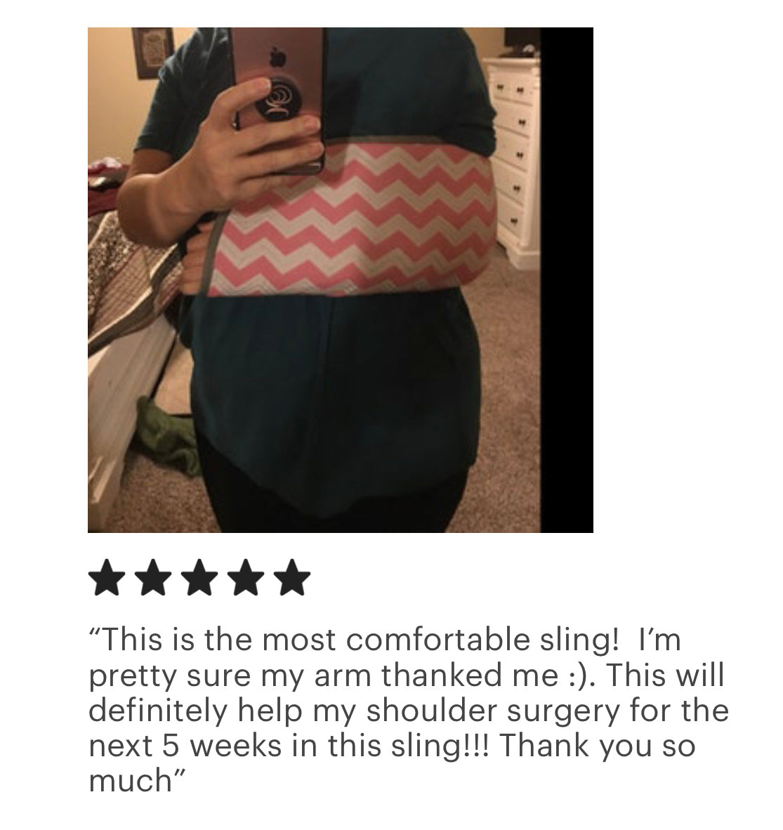 comfortable pink chevron arm sling for shoulder surgery 5 star