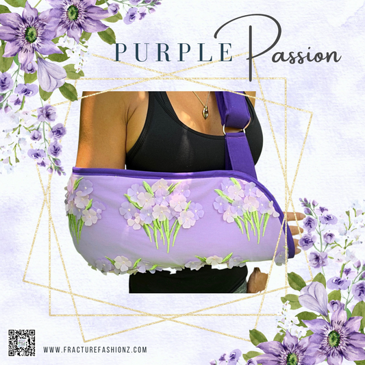 Purple Passion 3D Flowers Arm Sling