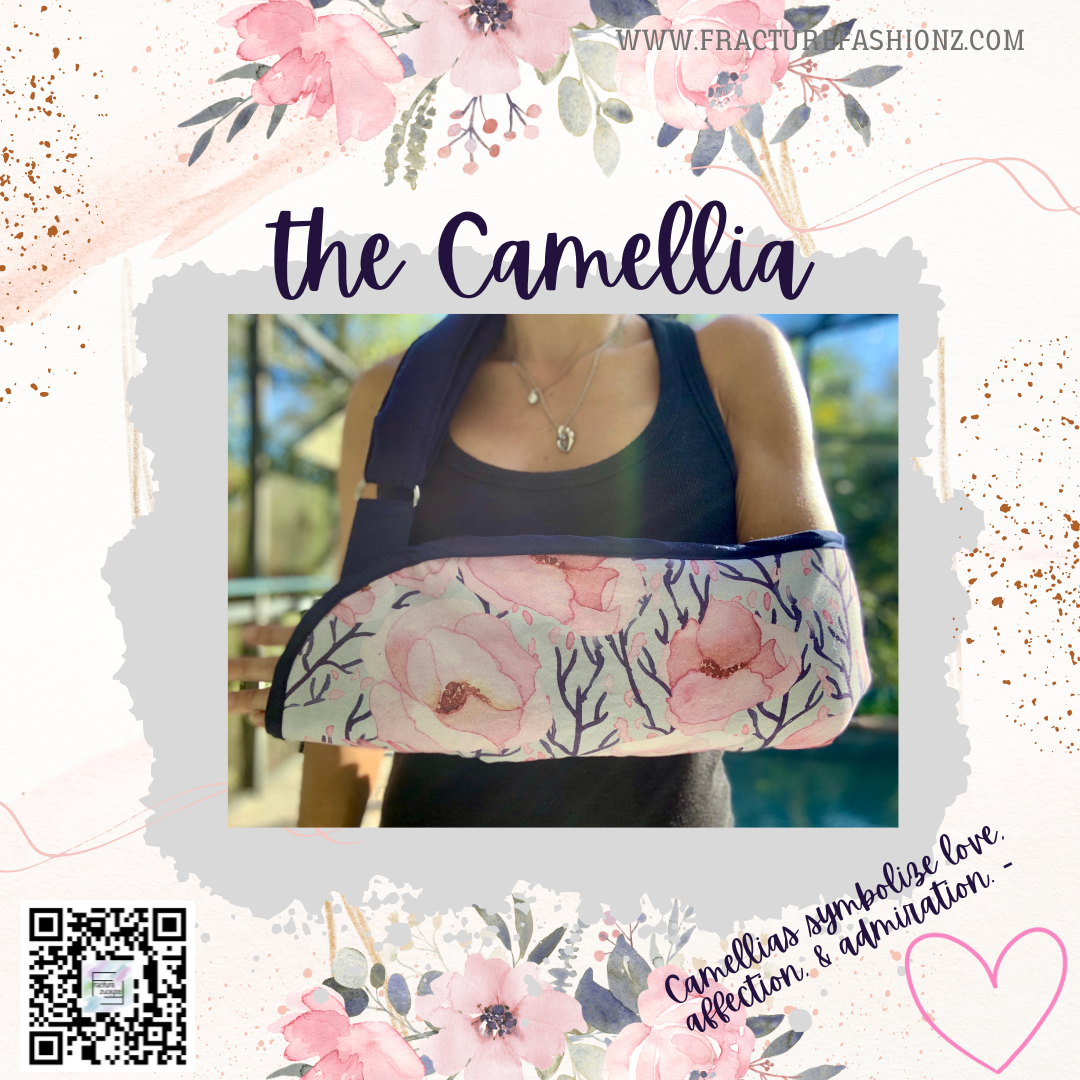 soft floral Camellia print arm sling