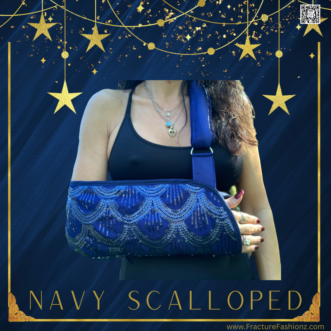 Arm Sling | Navy Scalloped Arm Sling