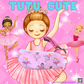 tutu cute- padded pink arm sling with dancing ballerinas