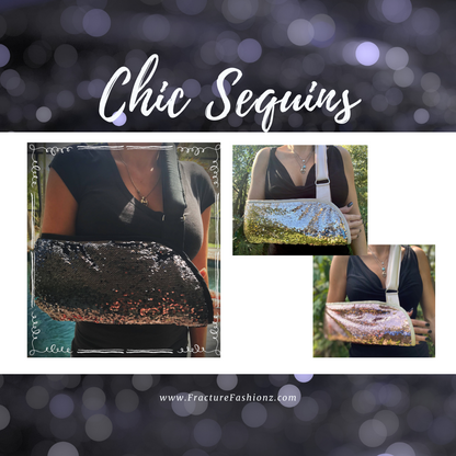 Black, gold, and rose gold bling arm slings